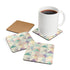 Ocean blue eyes square corkwood coasters for kitchen and desk.