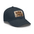 Wildlife cheetah print cap with light brown patch, cotton material.