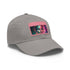 Neon watercolor charm baseball cap with light brown rectangle patch.