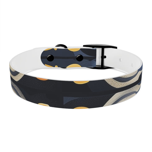Stylish black onyx tile dog collar for medium dogs.
