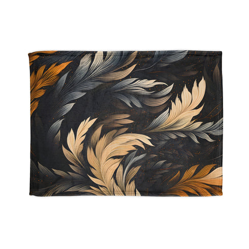 Ink Flow Calligraphy Letters Blanket with fluid stroke design, 30'' x 40''