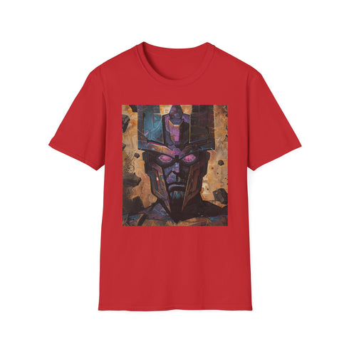 Cosmic charcoal crew neck cotton T-shirt with vivid Galactus portrait design