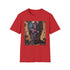 Cosmic charcoal crew neck cotton T-shirt with vivid Galactus portrait design