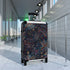 Colorful fireworks print small black suitcase bag for travel accessories.