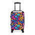 Bright neon urban graffiti suitcase set in small size, black variant.