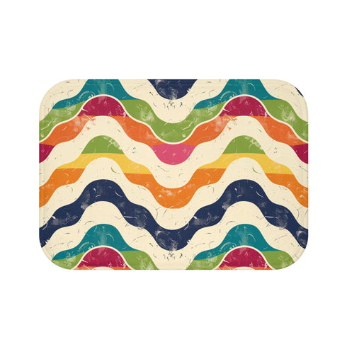 Retro Waves Bath Mat | Bath Mats | Bath, Bathroom, Home & Living, Indoor, Sublimation | Prints with Passion