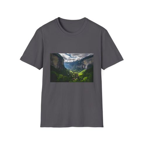 Symphony of Natures Majesty Charcoal Crew Neck Cotton T-Shirt