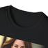 Charcoal cotton T-shirt with Kate Middleton inspired elegant brushstroke design