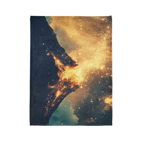 Inverted Volcano Raining Stardust — Plush Fleece Throw Blanket — Product Detail View 10