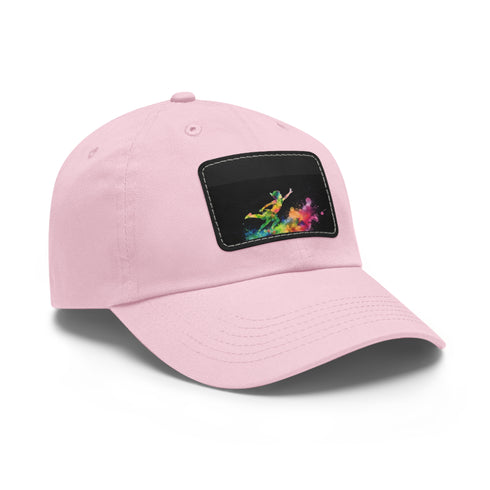 Neverland Neon Watercolor Cap in White with Light Brown patch.