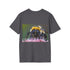 Vibrant bumblebee watercolor tee in Charcoal, crew neck, summer pick.