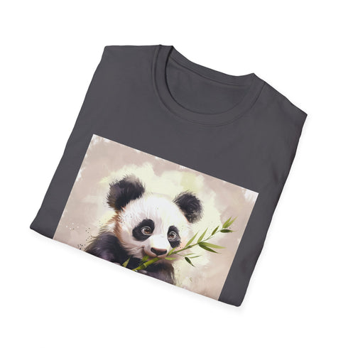 Charcoal bamboo panda t-shirt with regular fit soft breathable cotton fabric