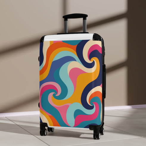 Retro Waves Suitcase: Vibrant Nostalgia