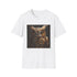 Steampunk owl charcoal t-shirt with gears mechanical wings and breathable cotton fabric