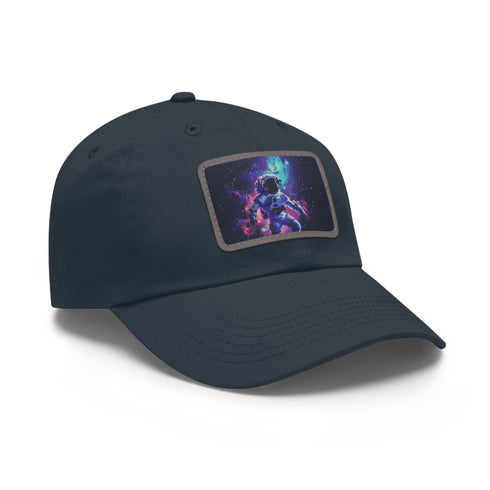 Galactic explorer cap in white with light brown rectangle patch.