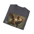 Surreal Flight Flying Pigs T-Shirt in Charcoal, Summer Pixel Art Stylish.