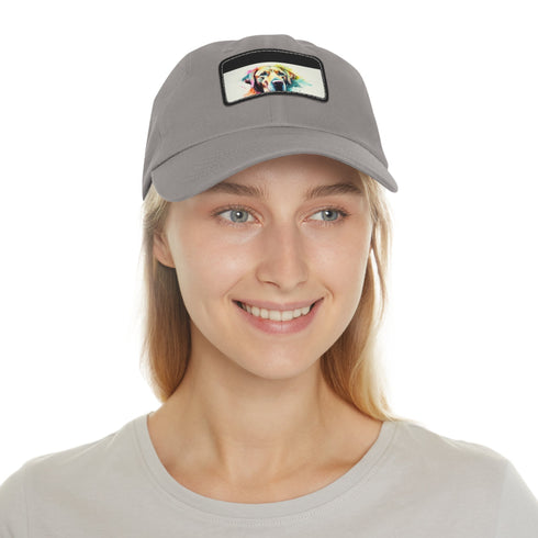 Labrador Love White Baseball Cap with Light Brown patch.