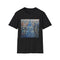 Charcoal crew neck t-shirt with watercolor Chrysler Building design