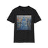 Charcoal crew neck t-shirt with watercolor Chrysler Building design