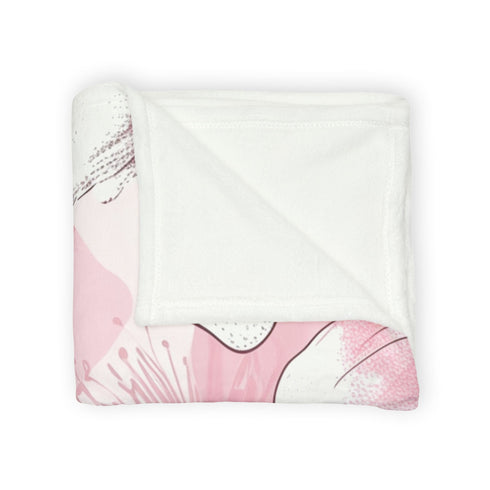 Pink & White Cherry Blossom Seamless Plush Fleece Throw Blanket - View 11 | Prints With Passion