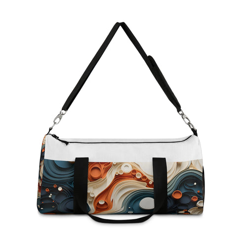Textured Circle Layer Duffel with Ameba Pattern for Chic Travel.