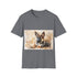 German Shepherd watercolor tee in charcoal cotton, crew neck, regular fit.