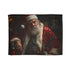 Bad Santa cave blanket with grumpy Santa design in cozy hideaway.
