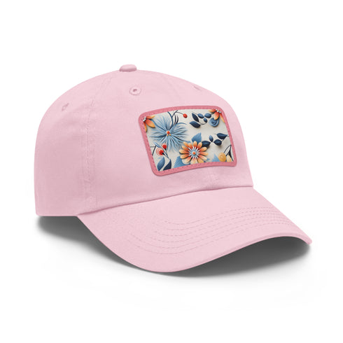 Floral print white baseball cap with colorful flowers for casual style.