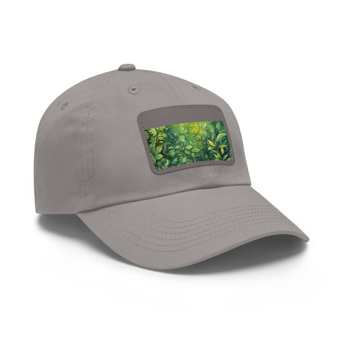 Gondorian Grove Baseball Cap in White with Light Brown Patch and Rectangle Shape.