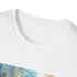 Charcoal cotton t-shirt featuring artistic Louvre watercolor design