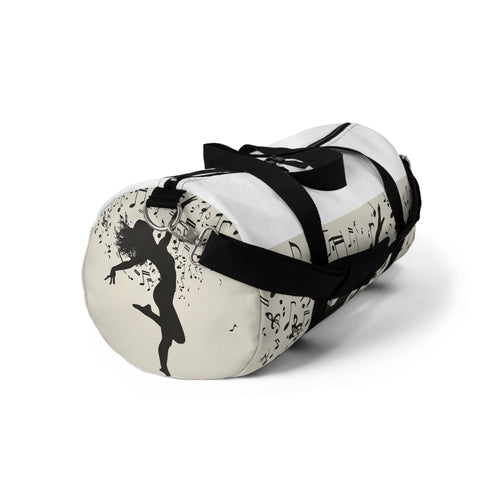 Dancer silhouette duffel bag with musical notes design - small size.