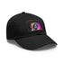 Neon watercolor baseball cap, Keanu Reeves design, white/light brown patch.