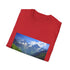 Charcoal cotton T-shirt with alpine mountain design DTG printed regular fit