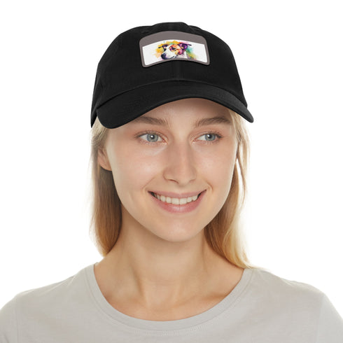 Adorable Jack Russell baseball cap with white/light brown patch.