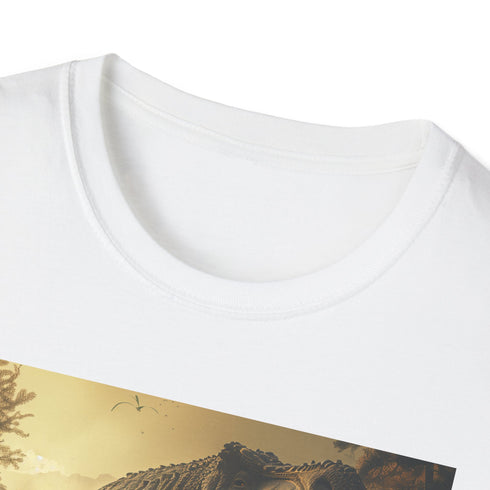 Prehistoric Dominion T-Rex Charcoal Cotton Crew Neck Summer T-Shirt