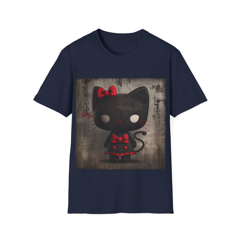 Kuromi Hello Kitty Magical Tee in Charcoal Cotton Crew Neck Design