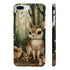 Woodland creatures phone case for iPhone 7 Plus, glossy finish.