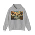 Surreal navy hoodie featuring untethered horizon design - DTG printed.