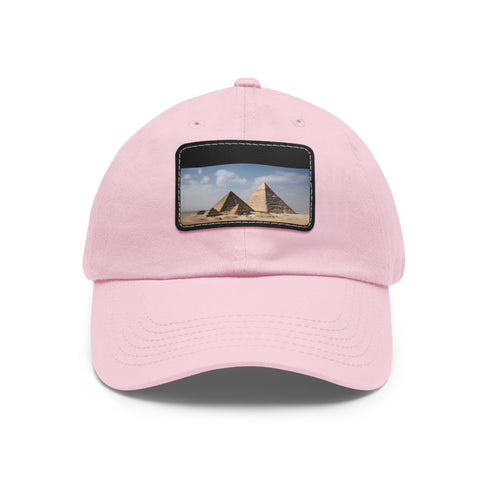 Stylish unisex Giza Glory baseball cap in white with light brown patch.