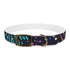 Vibrant festive fireworks dog collar for medium dogs in black onyx.