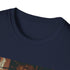 Charcoal crew neck t-shirt with 90s grunge nostalgic distressed design