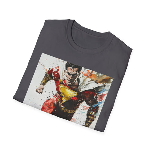 Shazam Charcoal T-Shirt: Lightning-Charged Hero Shirt for DC Comics Fans