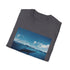 Minimalist whale design charcoal t-shirt, perfect for summer adventures.