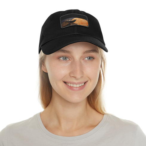 Black, copper, gold baseball cap with abstract design, Midnight Elegance style.
