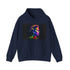 Young Queen Elizabeth Majesty Hoodie in Navy, Size S. Bright Watercolor Portrait.