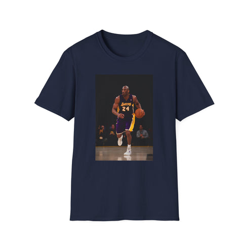 Charcoal Kobe Bryant t-shirt featuring artistic number 24 design in cotton