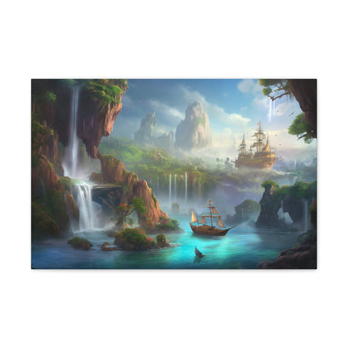 Peter Pan loungefly canvas print featuring magical landscapes and details.
