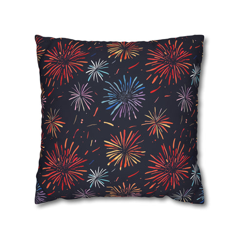 Colorful Fireworks Festive Pillowcase - Transform your bedroom with this vibrant burst of colors for a festive touch.