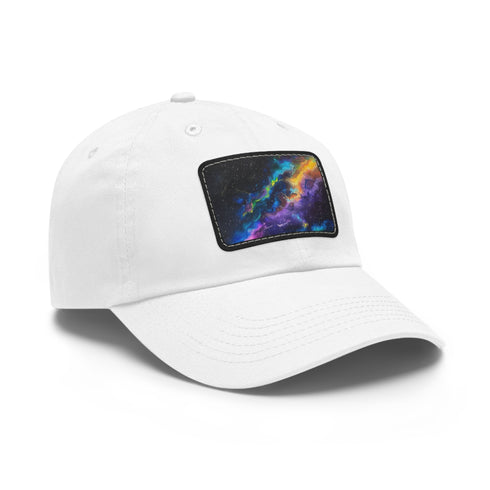 Neon galaxy snapback cap with vibrant space-inspired design.