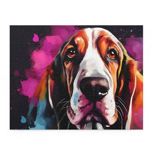 Adorable basset hound puzzle for dog lovers and puzzle enthusiasts.